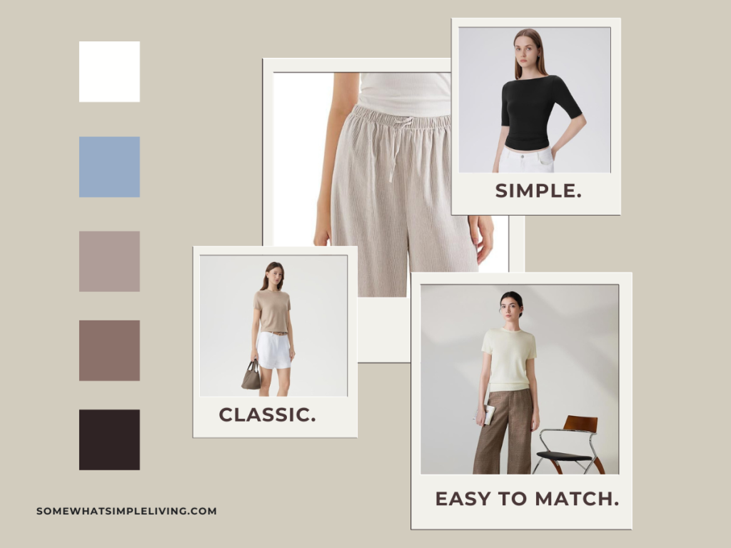 mood board of a Capsule Wardrobe