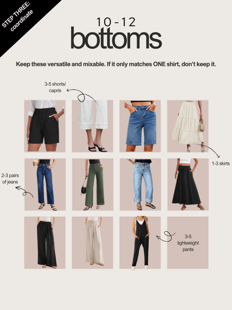Capsule Wardrobe bottom options