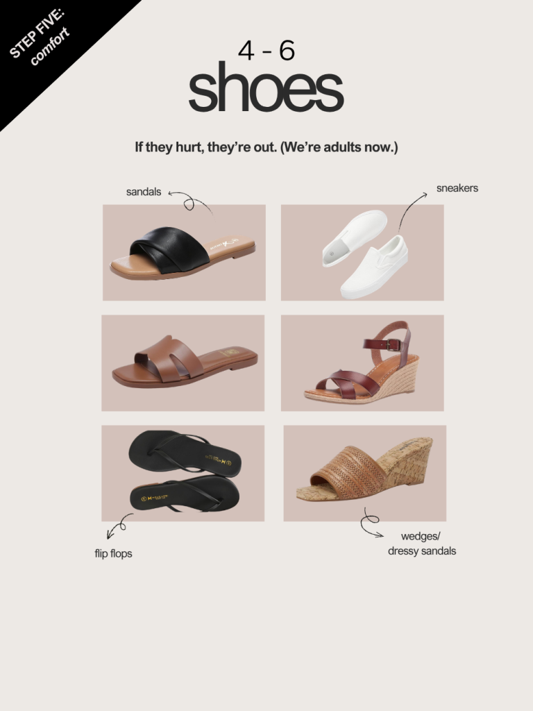 Capsule Wardrobe shoe options