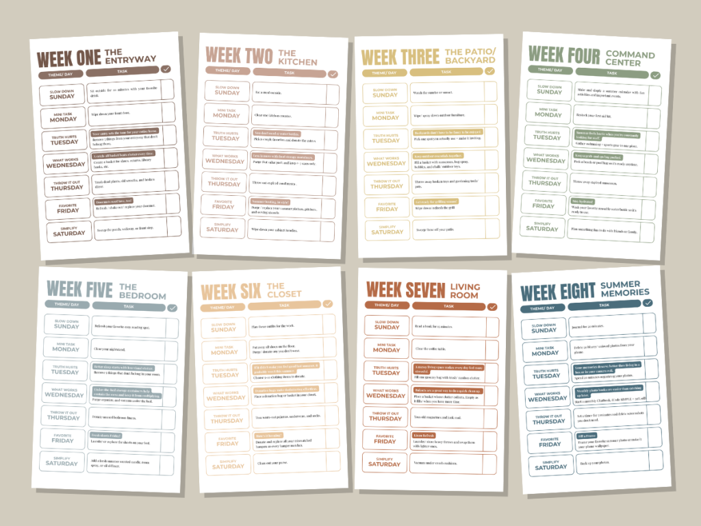 All 8 Summer Home Reset Checklists