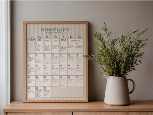 framed Simplify Life Challenge Clandar
