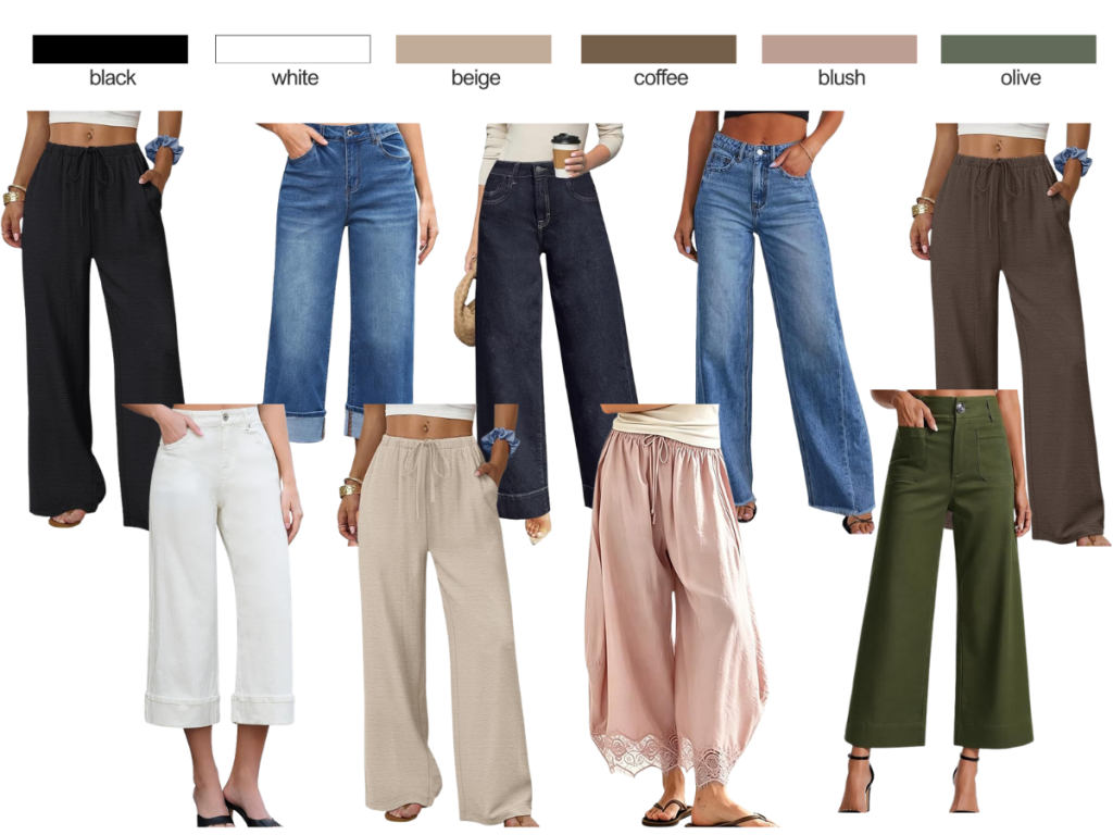 bottom ideas for a fall capsule wardrobe