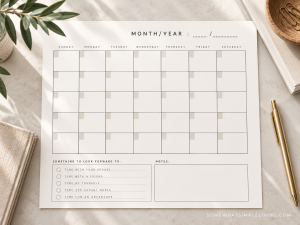 Simple Luxuries to Schedule - Printable Calendar