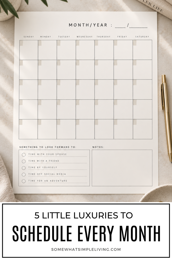 Long image of a Simple Luxuries to Schedule Calendar