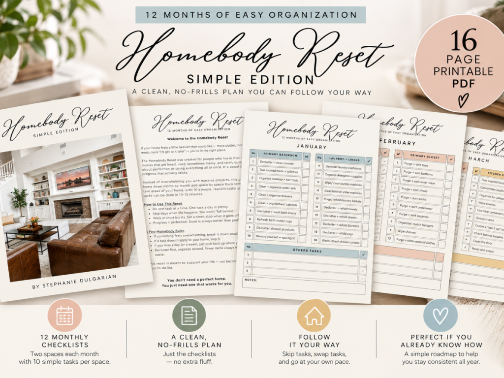 Homebody Reset - Simple Set laid out